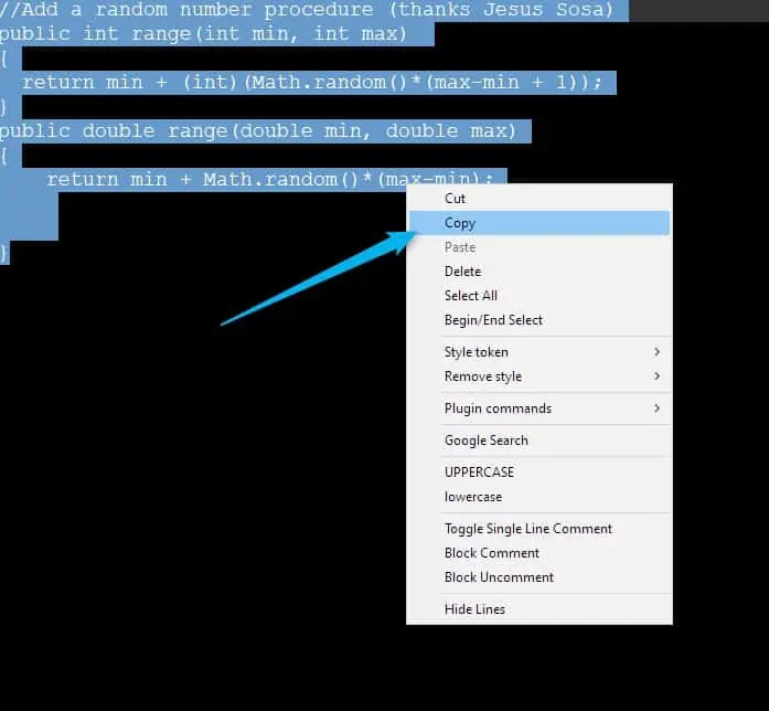 script tutorial pt 3 - shot 2 - copy code