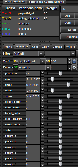 parplot settings