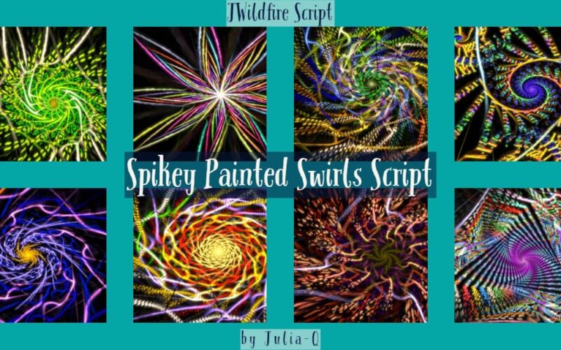 Spikey Painted Swirls Script Image